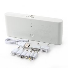 30000mAh Dual-USB Power Bank for iPhone iPad Tablet PC White
