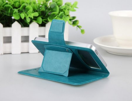 Universal 3.5-4.0 inch Protective Sucker Stand Leather Case Cover for Smartphones