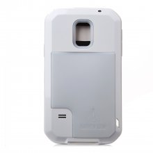 Love Mei Waterproof Shockproof Aluminum Case+Gorilla Glass for Samsung Galaxy S5 White