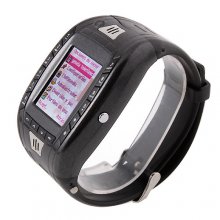 AK11 Watch Phone Single SIM Card Camera FM Bluetooth Ebook 1.2 Inch Touch Screen- Black