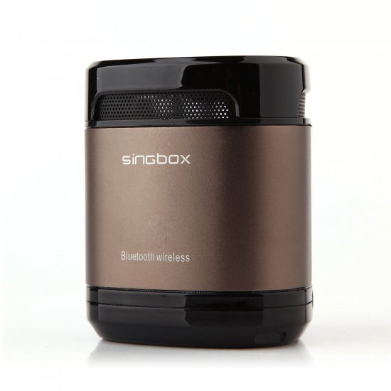Singbox T6 Portable Wireless Bluetooth Stereo Mini AUX MP3 Speaker TF Card Slot Brown