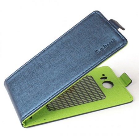 Fashion Contrast Color Leather Flip Case Cover for iNew V3 Smartphone Black