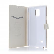 Flower Show Leather Flip Cover Stand Case for Samsung Note 4 9106 Smartphone White