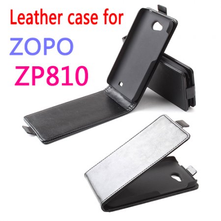 Protective Leather Flip Case Cover for ZOPO ZP810 Smartphone Black