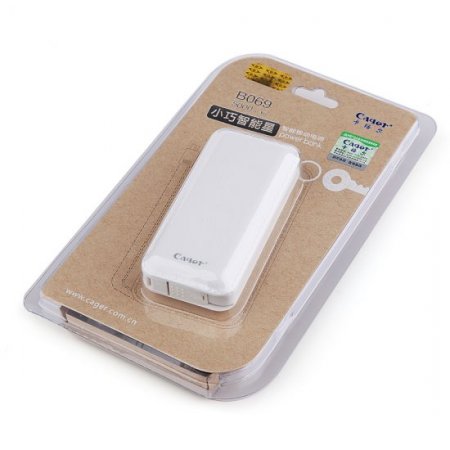 Cager B069 5000mAh Dual USB Power Bank for iPhone iPad Smartphone White