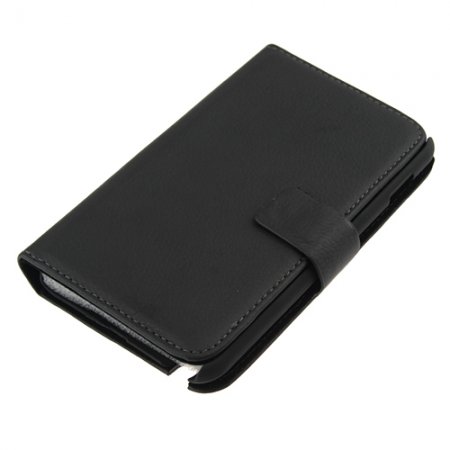 5.3 Inch Protective Leather Stand Case for Samsung Galaxy Note I9220 Smart Phone- Black