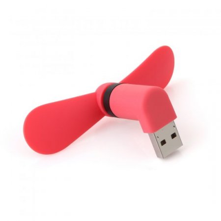 Portable 2in1 Micro 5Pin USB Fans for External Mobile Power Bank & Cellphone Rosy