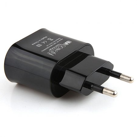 2-in-1 EU Plug European Standard Travel Charger Car Charge iPad iPhone Smartphone -Black