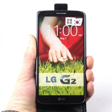 Fashion Leather Flip Case Cover for LG G2 Smartphone 3-color