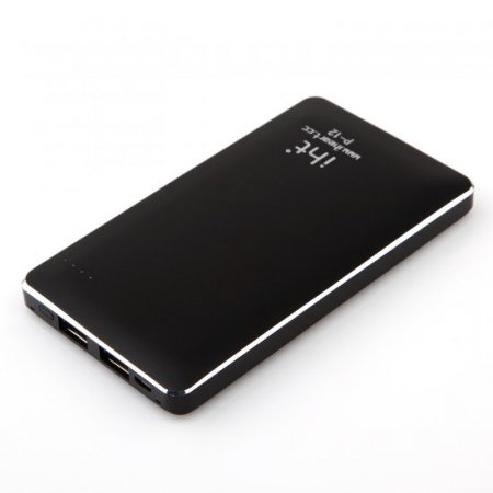 IHT P-12 12000mAh Dual USB Power Bank for iPhone iPad Smartphone Black