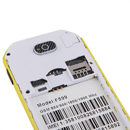 F599 Smartphone Android 2.3 MTK6515 3.4 Inch TFT Capacitive Screen - Yellow