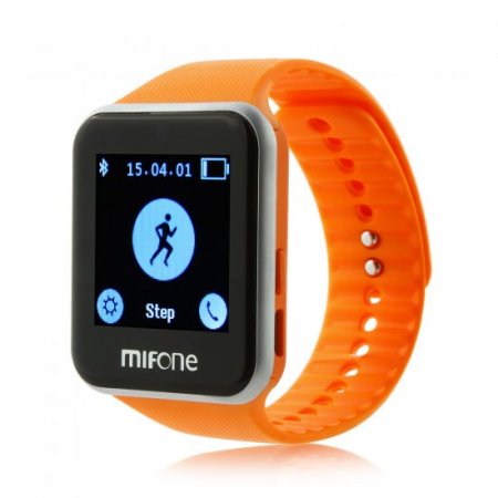 MIFone W15 2.5D Sapphire Glass Smart Bluetooth Watch 1.5"Screen TPSiV Safe Strap Orange