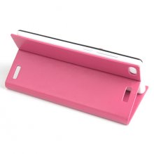 Protective PU Leather Flip Case for JIAYU G6 Smartphone Rosy