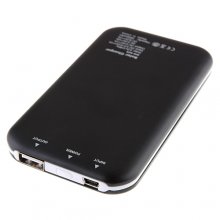 3500mAh Solar Charger Power Bank with 6 Connectors for iPhone Smart Phone- Black