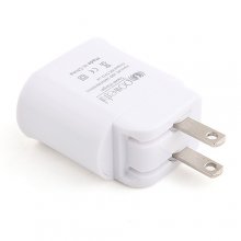 2-in-1 USA Standard Travel Charger Car Charge for iPad iPhone Smartphone -White