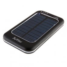 3500mAh Solar Charger Power Bank with 6 Connectors for iPhone Smart Phone- Black