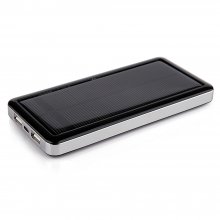 12800mAh Power Bank Solar Charger for iPad iPhone Smartphone Black
