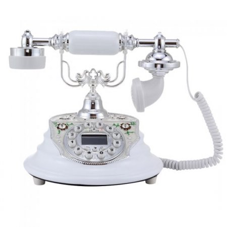 PBQY Elegant Retro Style Bluetooth Phone Bluetooth Sync Smart Health Telephone White