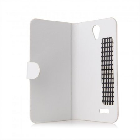 Fashion Leather Flip Case Cover for DOOGEE MINT DG330 Smartphone White