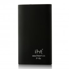 IHT P-6S 6600mAh Power Bank with 3-in-1 USB Cable for Smartphone Black