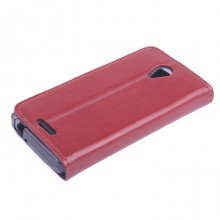 Leather Flip Cover Case Stand GIONEE V183 Smartphone Brown