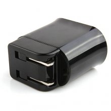 2-in-1 USA Standard Travel Charger Car Charge for iPad iPhone Smartphone -Black