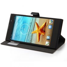 Protective Case S-View Flip Cover for iNew V3 & V3 Plus Smartphone- Black