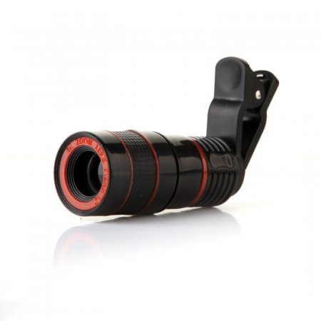 LIEQI LQ-007 8X Zoom Mobile Phone Telescope Lens with Universal Clip Red