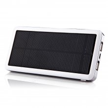 12800mAh Power Bank Solar Charger for iPad iPhone Smartphone White