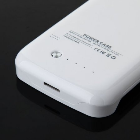 3800mAh External Battery Case Cover Power Bank for Samsung Galaxy S5 White
