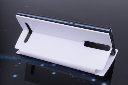 Leather Flip Cover Stand Case for Elephone G6 Smartphone White