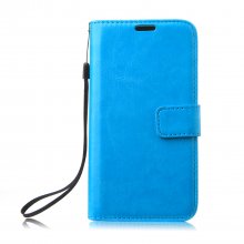 Fashion Multifunctional Pocket Style PU Leather Stand Case for Samsung Galaxy S5 Blue