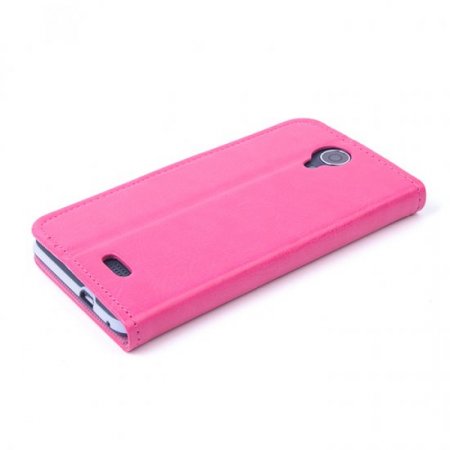 Leather Flip Cover Case Stand for Doogee DG280 Smartphone Rose