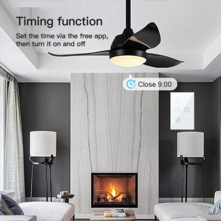Tuya WiFi Smart Ceiling Fan Switch,Support Tmall Genie/Alexa/GoogleHome,smart control,Advanced Scheduling & Timer(2-pack)