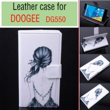 Fashion Painting Plain Girl Flip Cover Stand Case For Doogee DG550 Smartphone