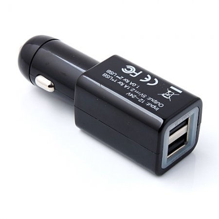Dual USB Car Charger 5V/3.1A Charge 2 USB Devices at the Same Time 2 Colors Available