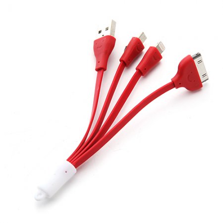 1m Luminous Smiling Face Data Charging Cable for Samsung Mobile Phone Color Random