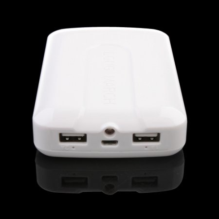 11200mAh Mini Power Bank with Double USB Output- White