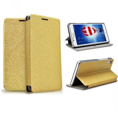 Elegant S-View Flip Cover Case Stand Case for Coolpad 1S 9976T Phablet- Golden