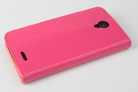 Protective PU Leather Flip Case for Cubot S222 Smartphone Rosy