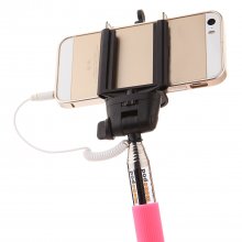 Z07-5 Plus Shutter Cable Self Picture Monopod for iOS and Android Pink