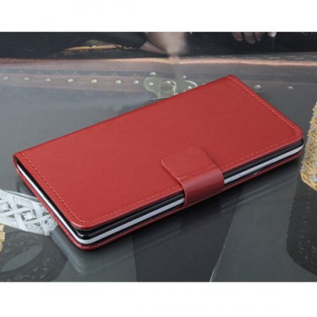 Fashion Leather Flip Case Cover for iNew V8 Smartphone Brown