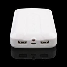 11200mAh Mini Power Bank with Double USB Output- White
