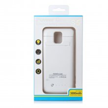 3800mAh External Battery Case Cover Power Bank for Samsung Galaxy S5 White