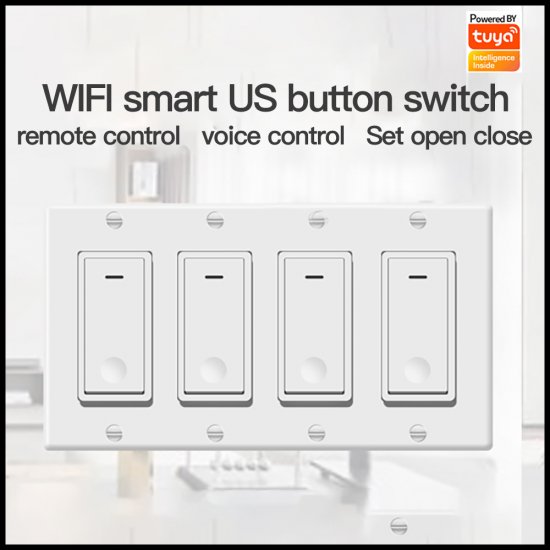 Tuya wifi smart switch SW1,Support Tmall Genie/Alexa/GoogleHome,smart Schedule,Remote and Voice Control (4 Pack)
