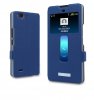 S-view Flip Cover Case Stand for ZTE Nubia Z7 Max Smartphone Blue
