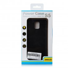 3800mAh External Battery Case Cover Power Bank for Samsung Galaxy S5 Black