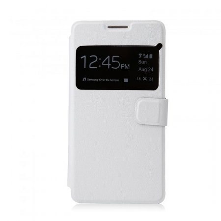 Flip Cover Case White & Screen Protector for W-5000 Smartphone