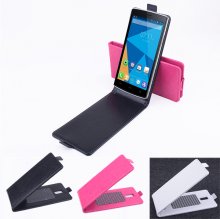 Leather Flip Cover Stand Case for DOOGEE DG580 Smartphone Rose