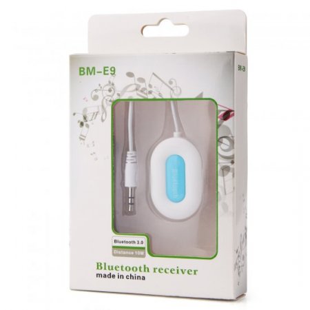 BM-E9 Bluetooth V3.0 Music Receiver Stereo Audio System Music Adapter White